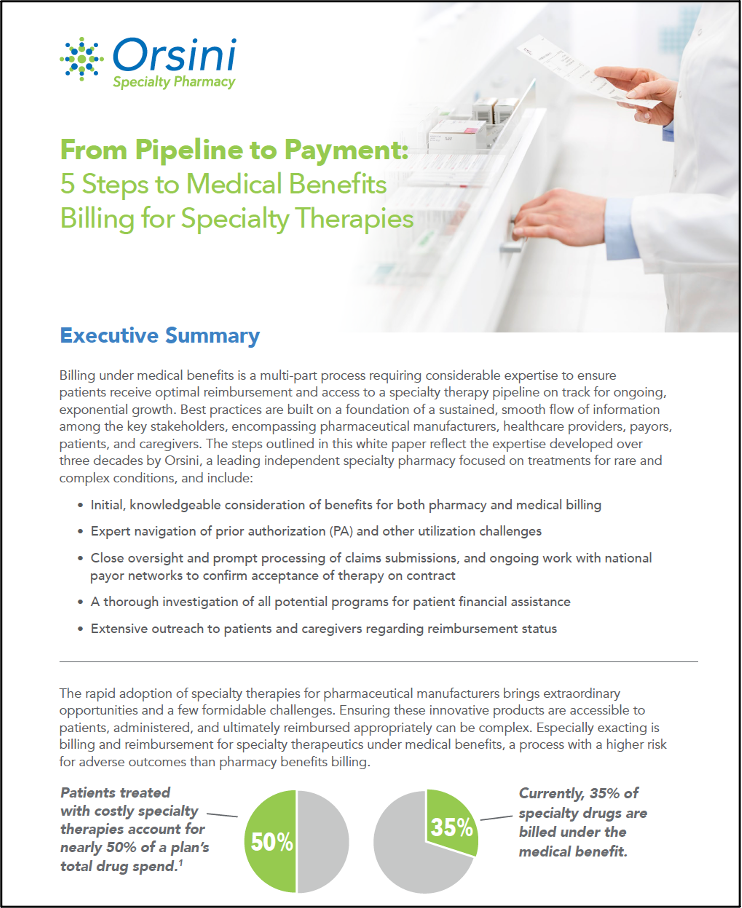 Medical Benefits Billing for Specialty Therapies Access